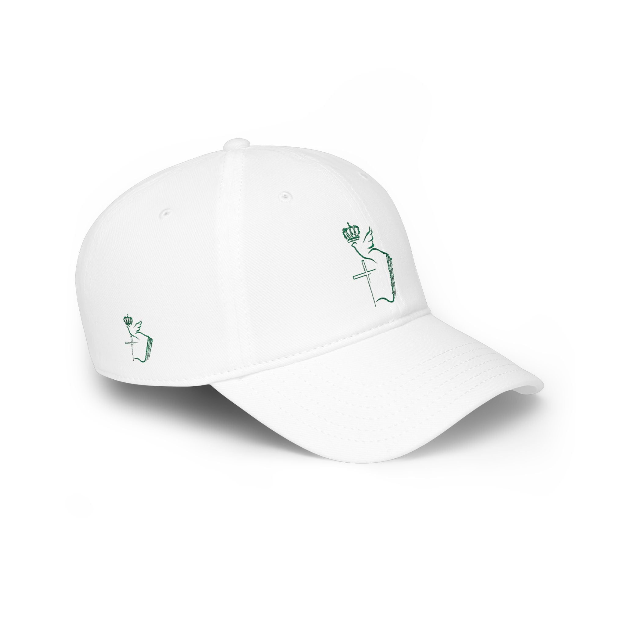 Embroidered Dove & Cross Baseball Cap — Christian Faith Low-Profile Hat