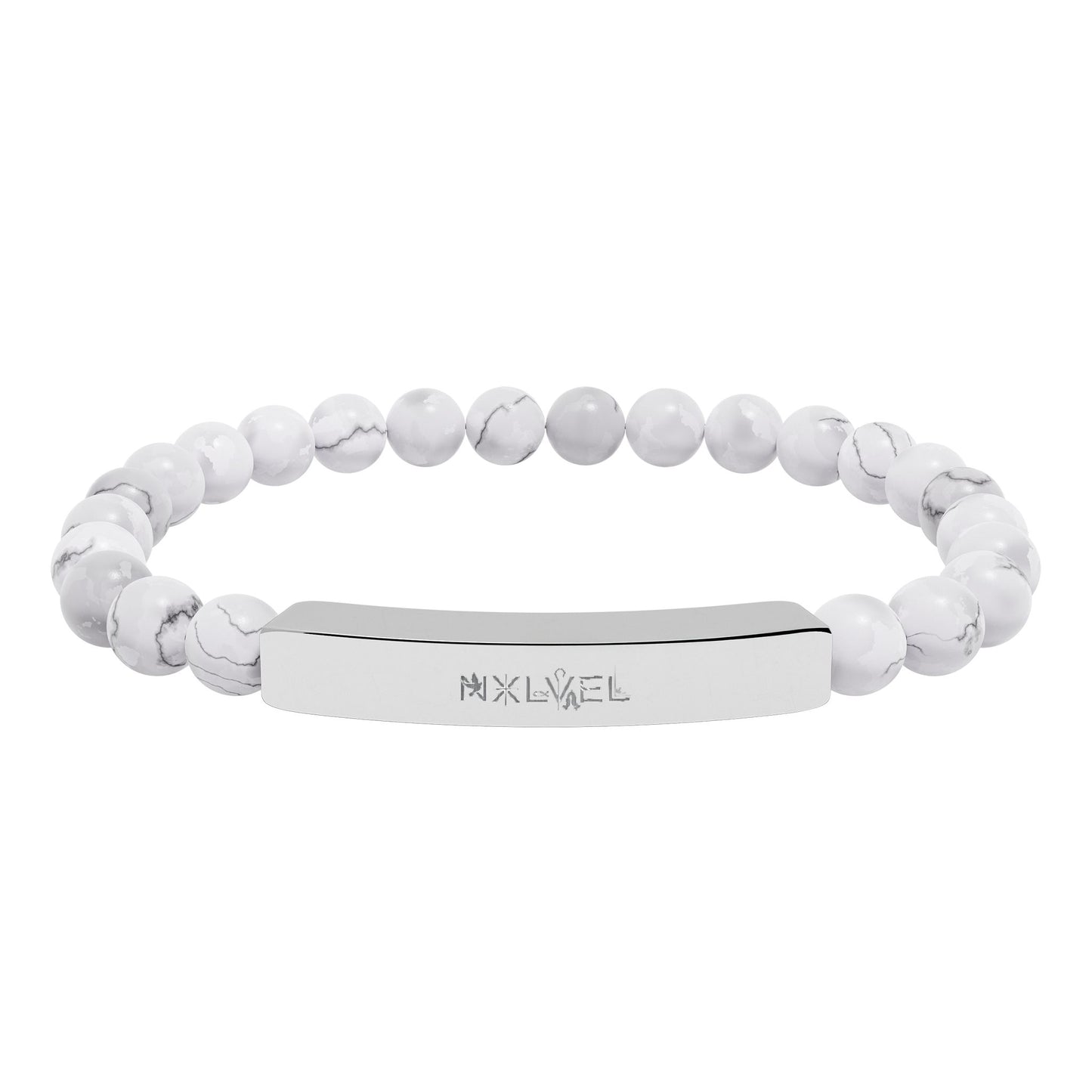 Natural Stone Stretch Bar Bracelet (Engraving)