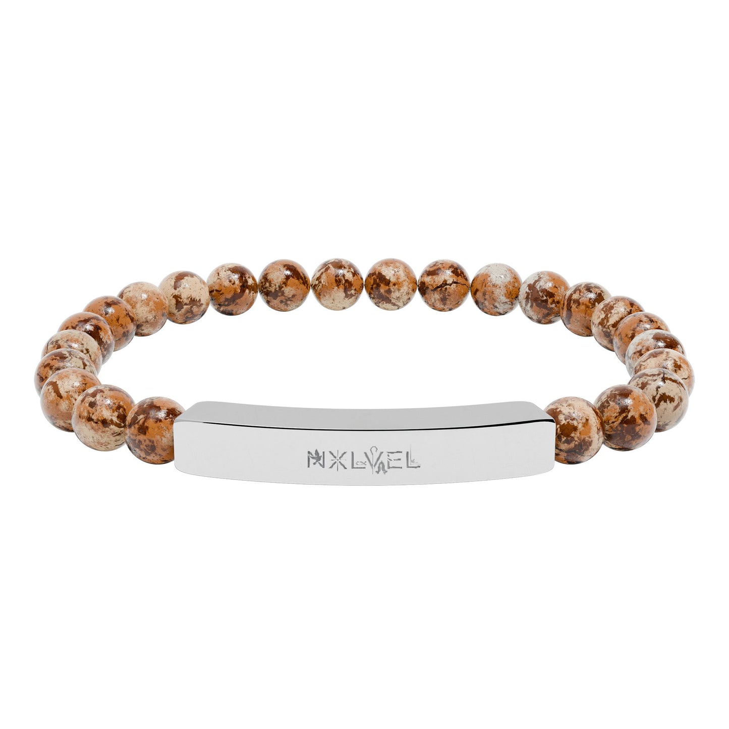 Natural Stone Stretch Bar Bracelet (Engraving)