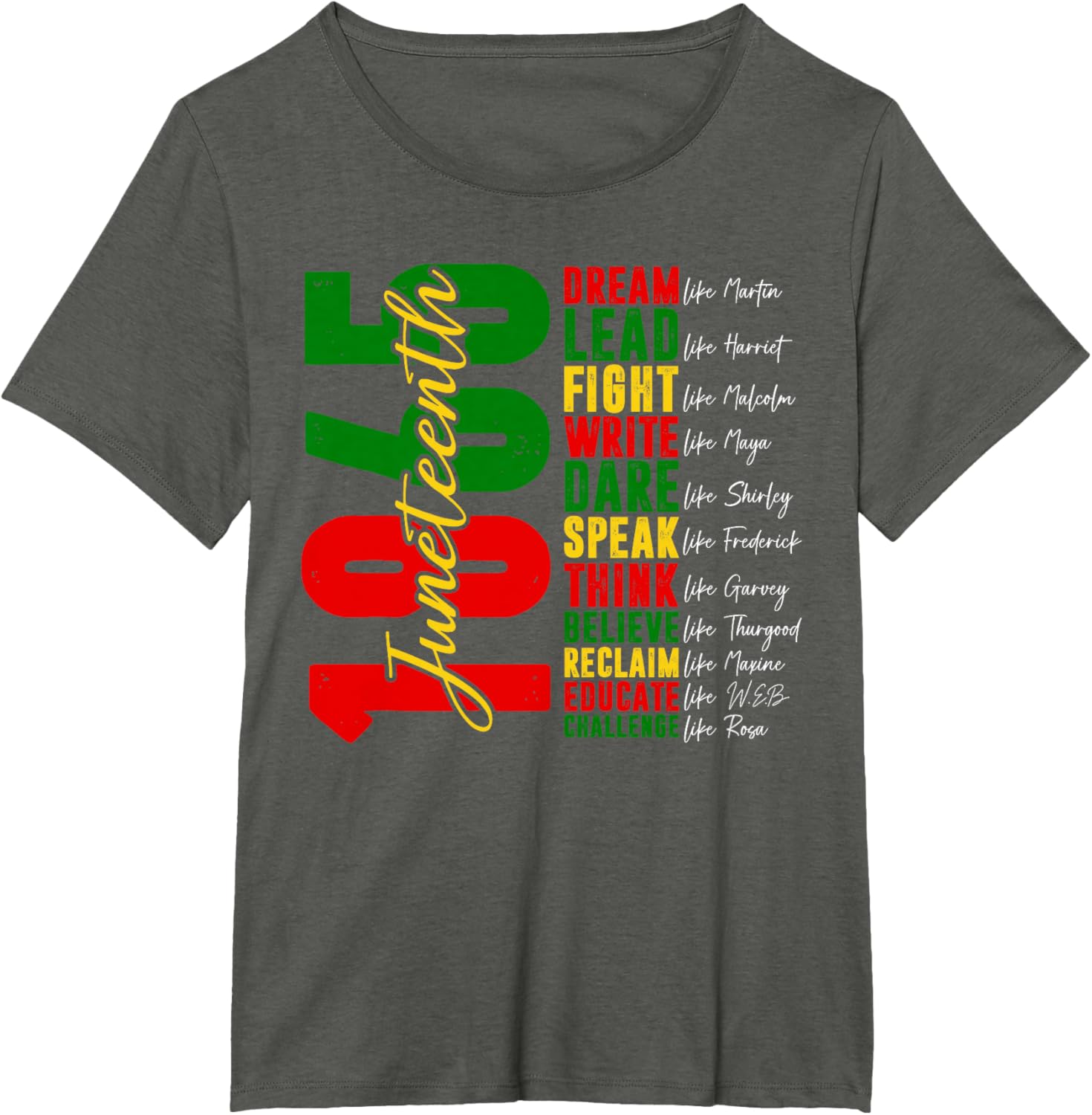 Juneteenth Dream Like Leaders T-Shirt — MY$TOAR Black history apparel back view