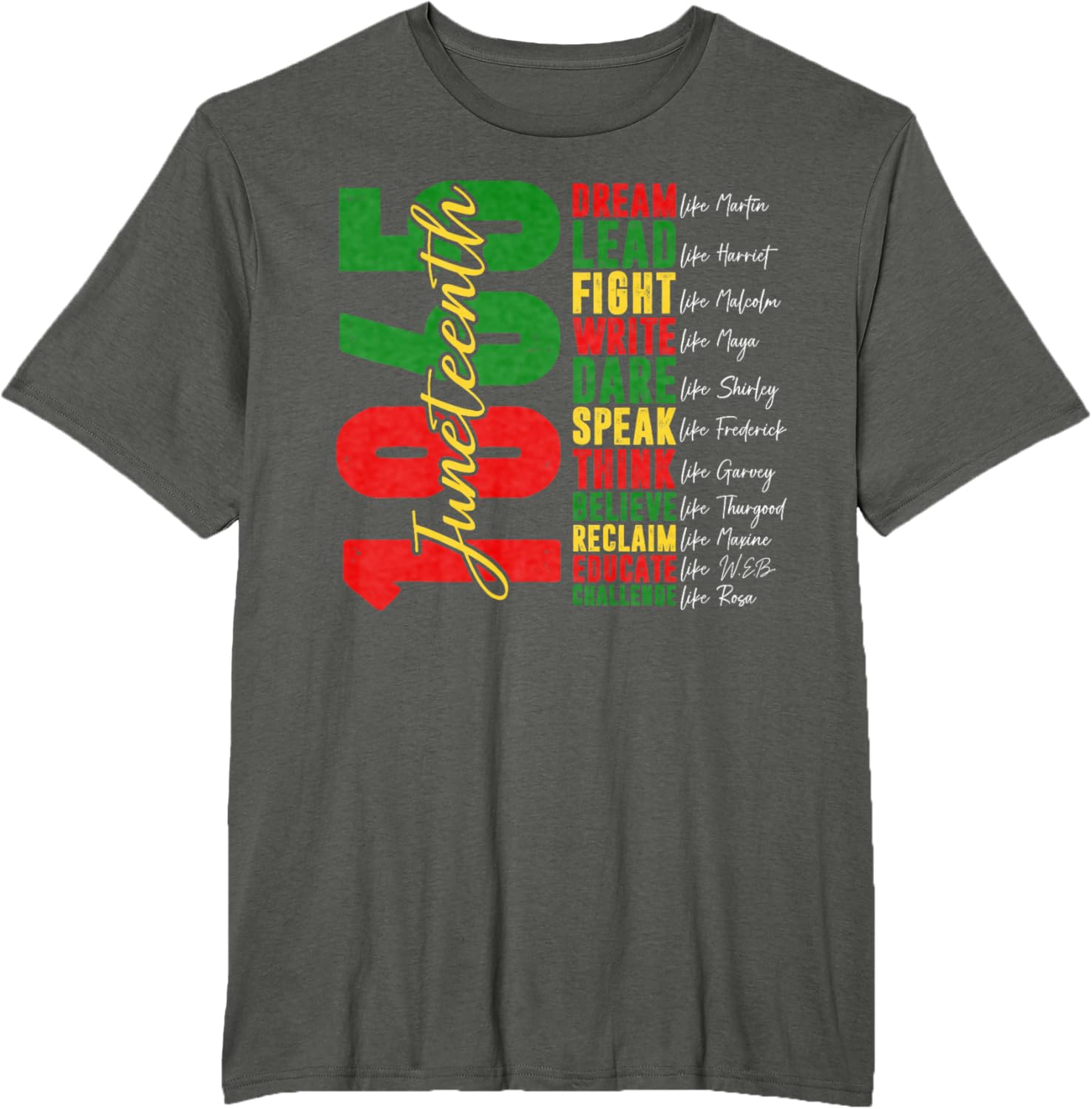 Juneteenth Dream Like Leaders T-Shirt — MY$TOAR Black history apparel back view
