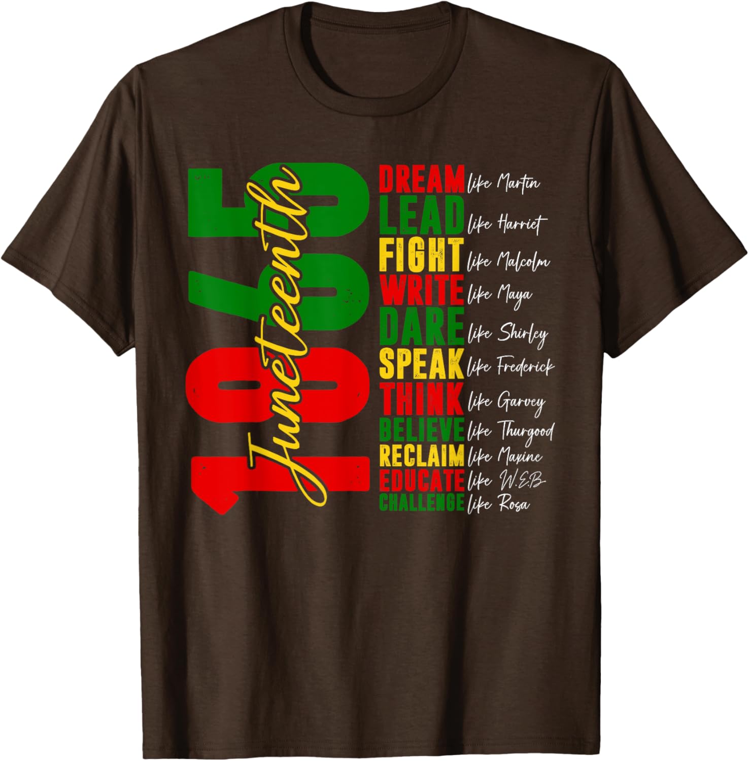Juneteenth Dream Like Leaders T-Shirt — MY$TOAR Black history apparel back view