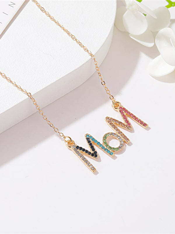 MOM letter necklace